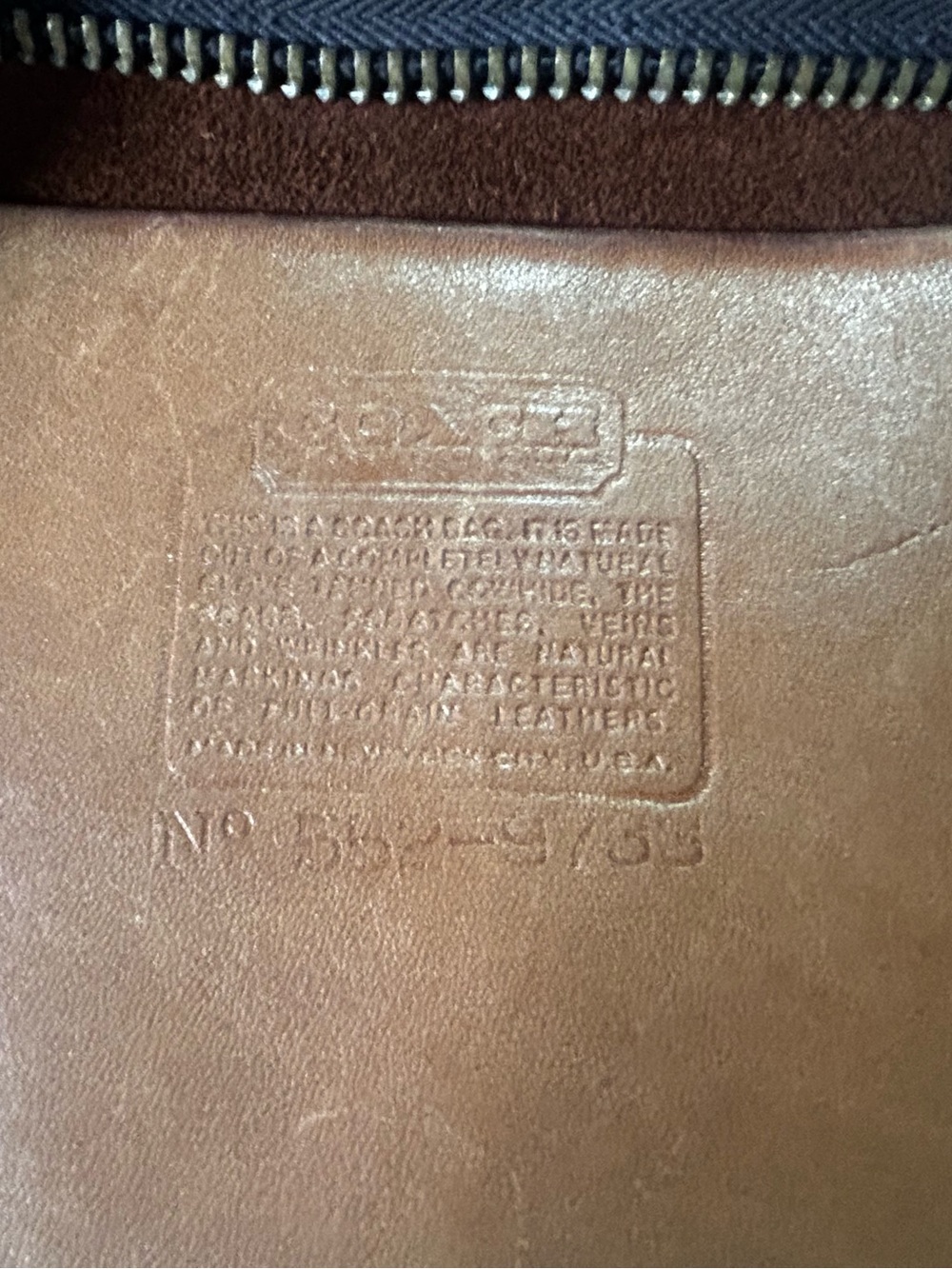 Vintage Coach Duffle Sac Handbag 9085 Brown Leather New York City - Picture 8 of 14